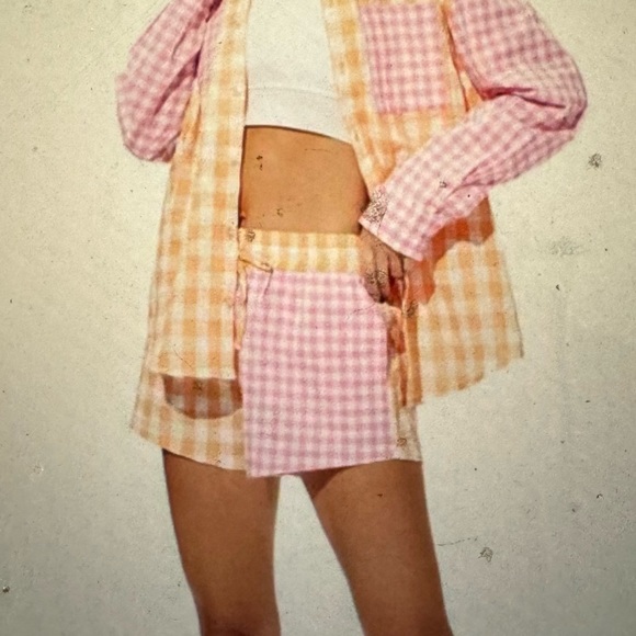 Eleven by Venus gingham color block short NWT M - Picture 4 of 4